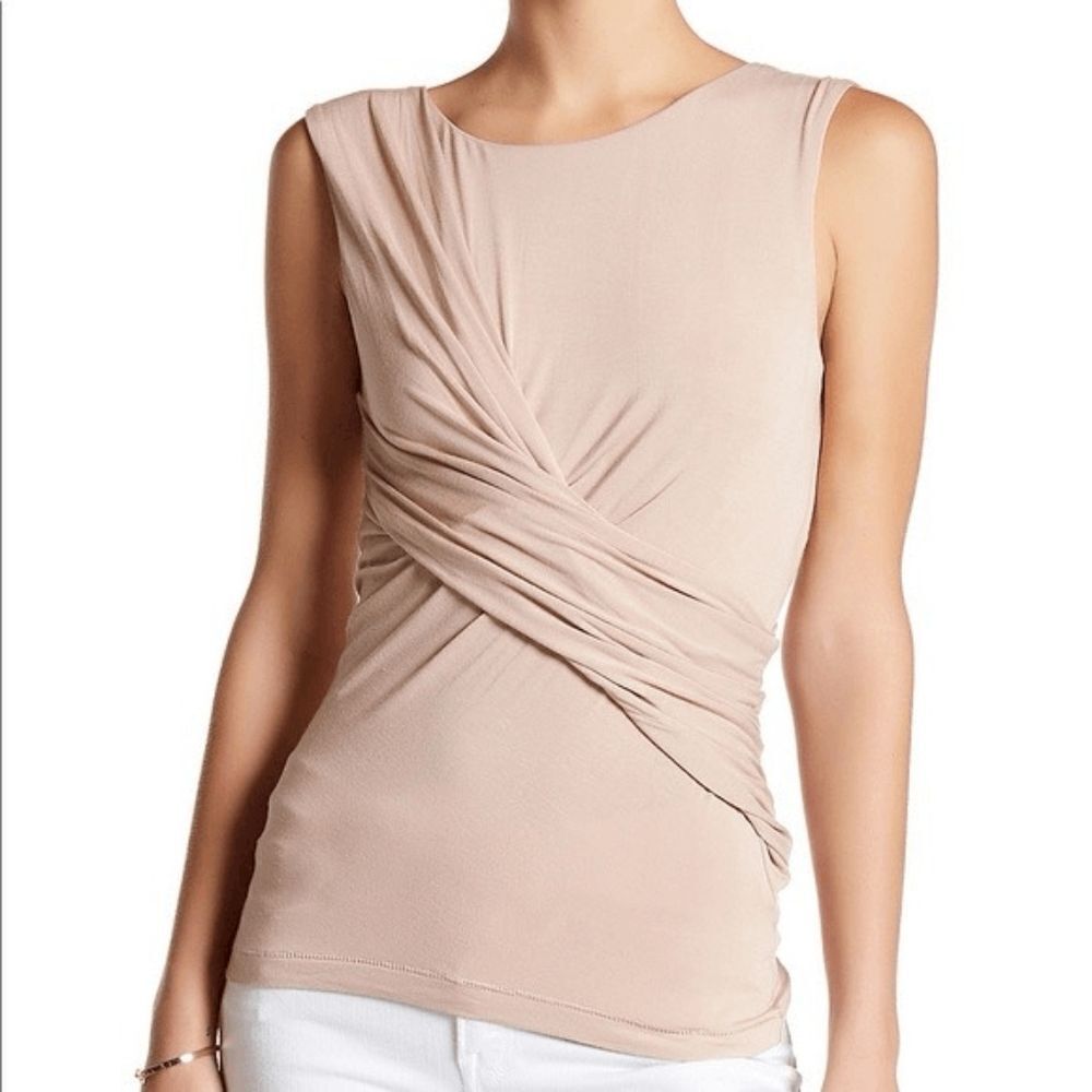 Free People We The Free Love Me Faux Wrap Tan Top Medium